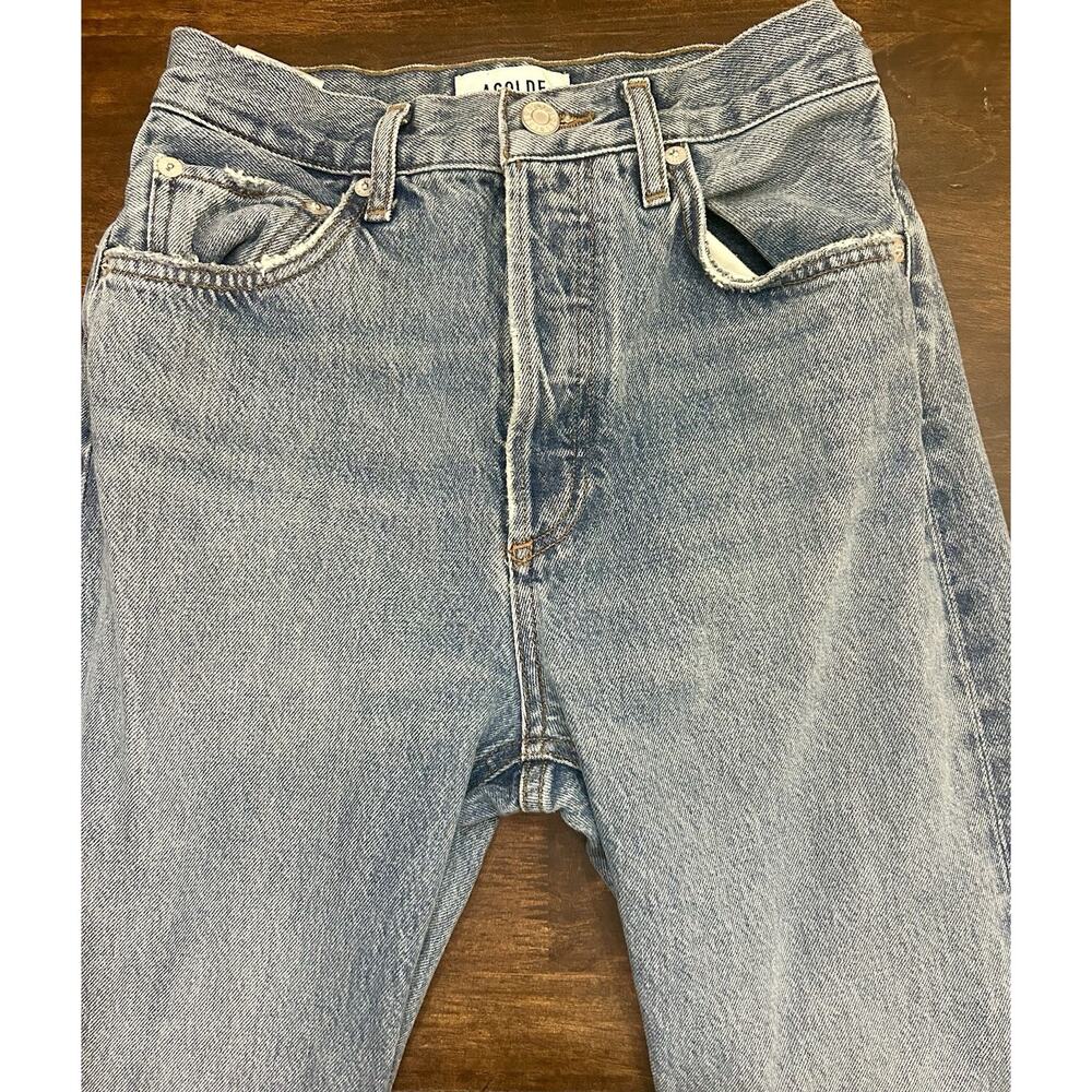 AGOLDE 90s Pinch Waist High Rise Sz 24x29 Straight Stretch Button Fly Perfect!